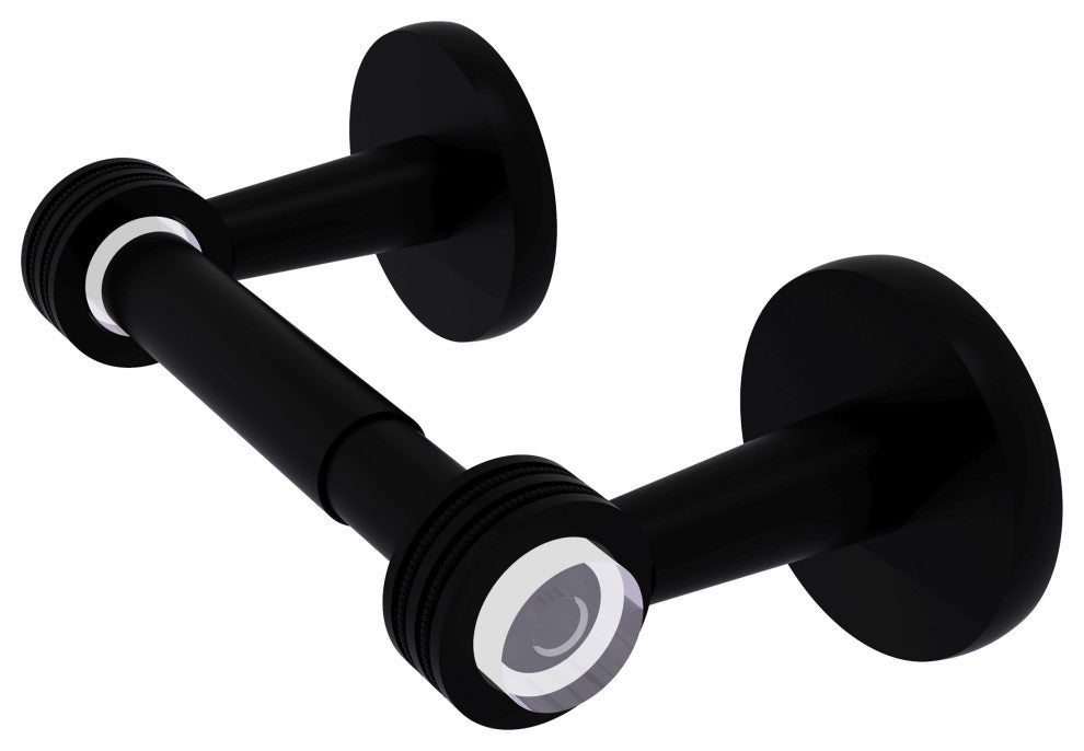 Clearview Two Post Toilet Tissue Holder with Dotted Accents, Matte Black