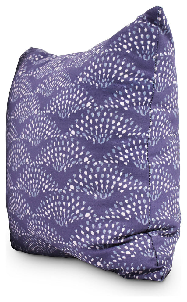 Fan Dance 20" Purple Geometric Print Decorative Throw Pillow