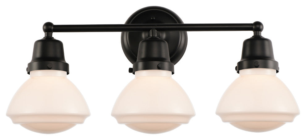 Innovations 623-3W-BK-G321 3-Light Bath Vanity Light, Matte Black