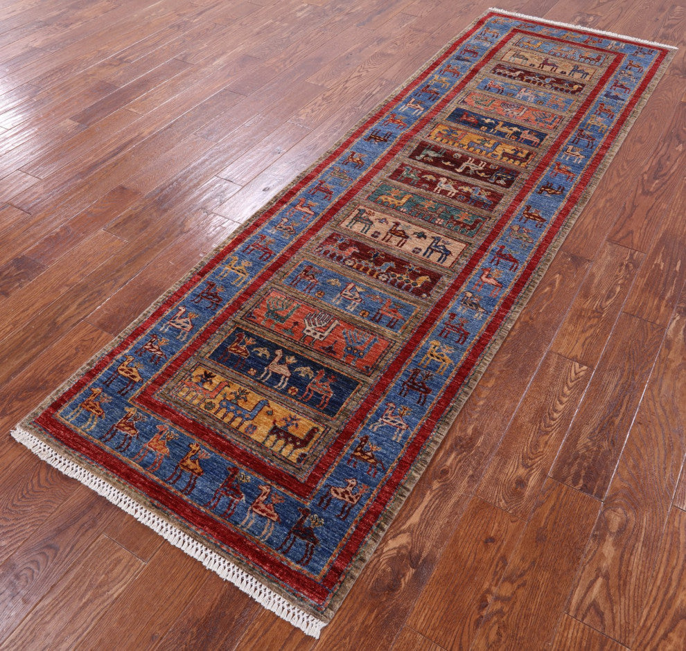 3' 0" X 9' 7" Runner Tribal Persian Gabbeh Handmade Rug Q9959