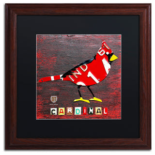 "Indiana Cardinal" Matted Framed Canvas Art by Design Turnpike
