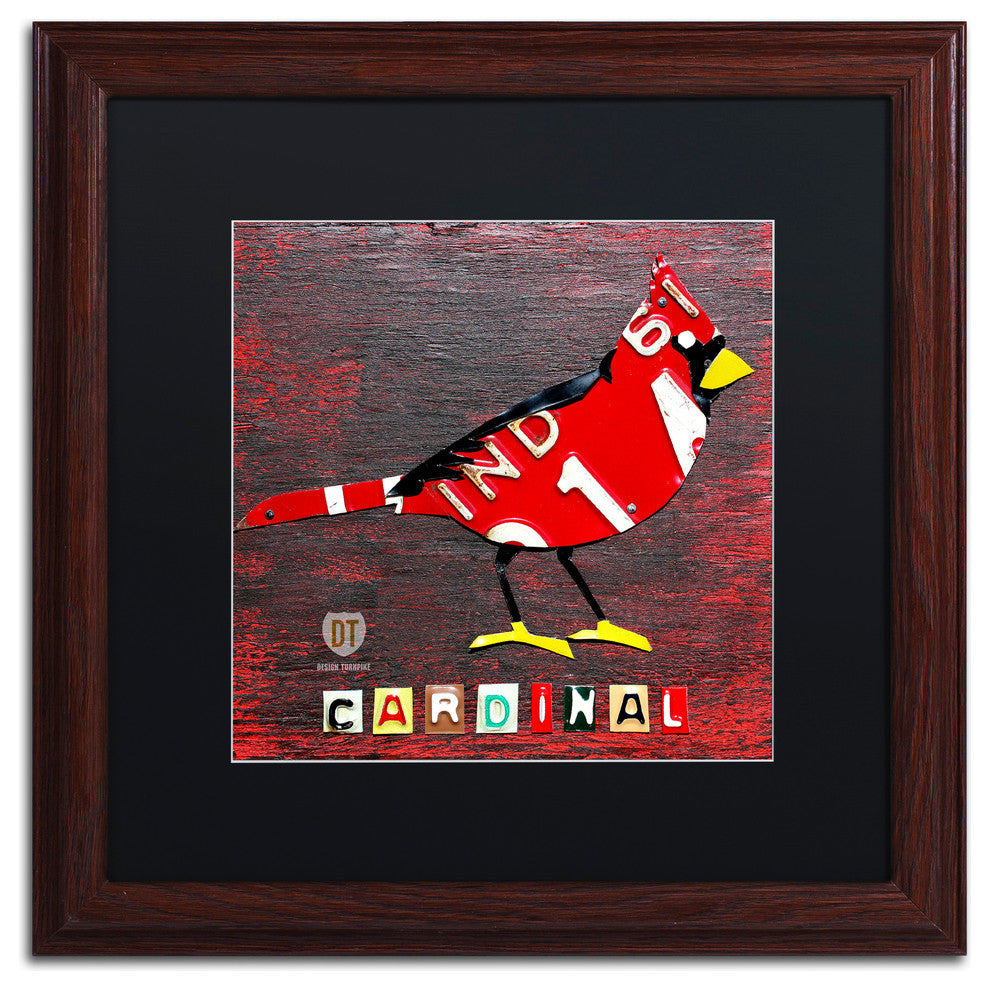 "Indiana Cardinal" Matted Framed Canvas Art by Design Turnpike
