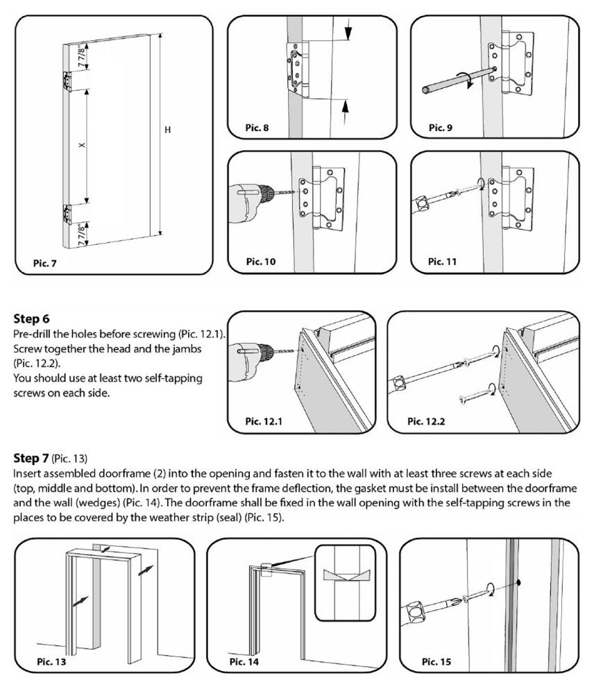 Solid French Door / Mela 7001 Matte White / Bathroom Bedroom Modern Doors -32x96