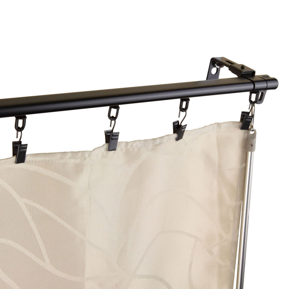 Adjustable Curtain Track Rod 66-120", Black