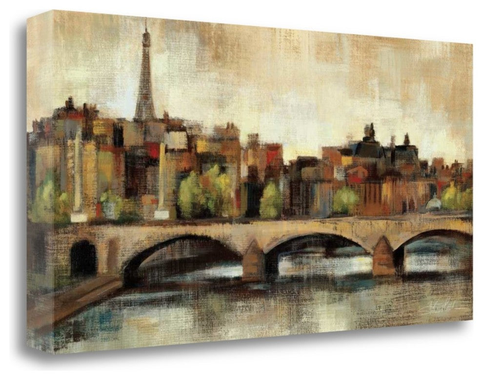 "Paris Bridge I Spice" By Silvia Vassileva, Giclee Print on Gallery Wrap Canvas
