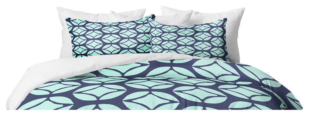 Deny Designs Allyson Johnson Bohemian Mod Blue Duvet Cover Set