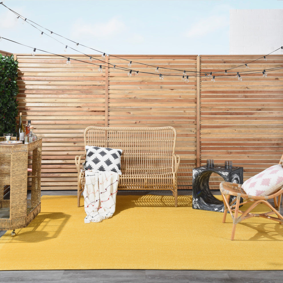 Nourison Essentials 9' x Square Yellow Outdoor Area Rug
