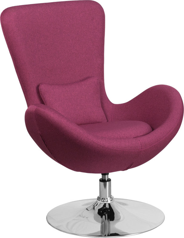 Modern Magenta Fabric Side Reception Chair