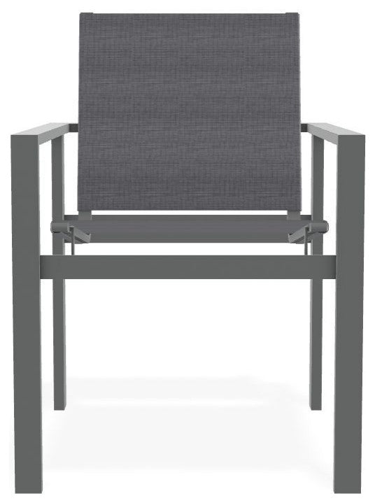 Tribeca Sling Outdoor Stackable Armchair, Augustine Pewter/Graphite