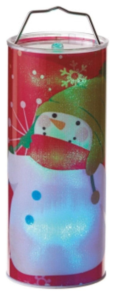 12" Red Transparent Snowman LED Color Changing Lighted Hanging Christmas Lantern