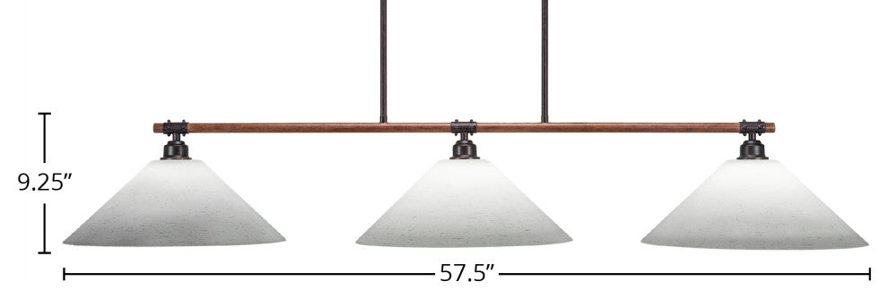 Blacksmith 3-Light Bar, White Muslin