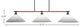 Blacksmith 3-Light Bar, White Muslin