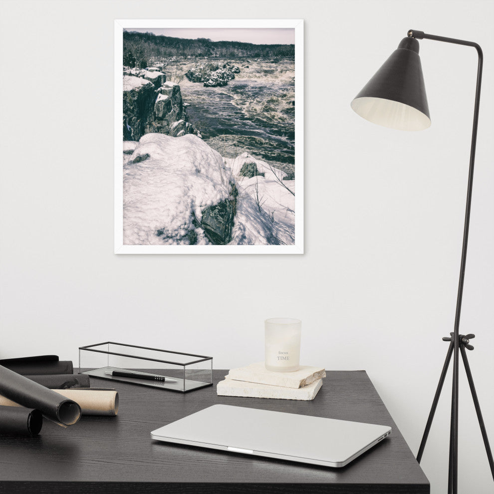 Great Falls Vintage Rural Landscape Framed Photo Paper Wall Art Prints, White, 16" X 20"