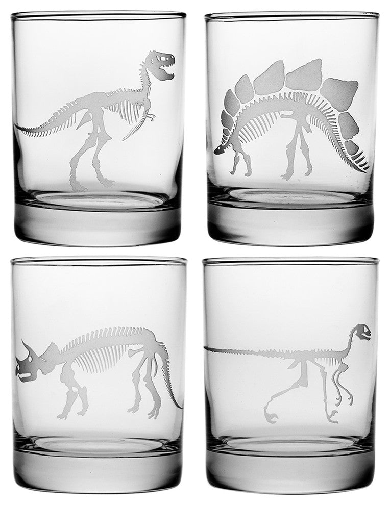 Jurassic 4-Piece Rocks Glass Set