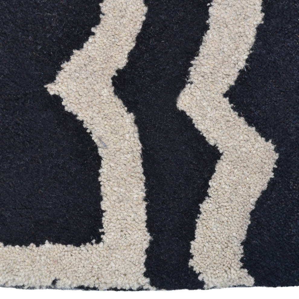HAND TUFTED WOOL ECO-FRIENDLY AREA RUGS - Rectangle,Black White,Geometric