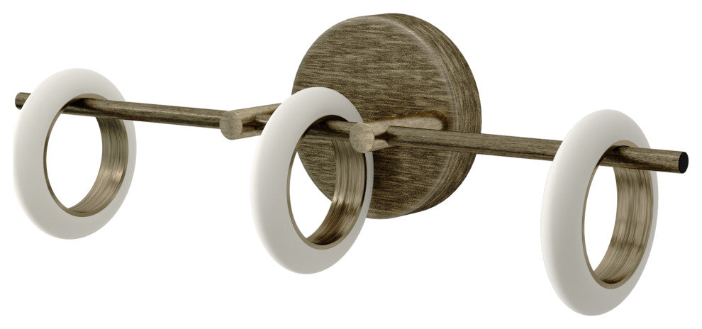 3-Light Loop Ring Bathroom Vanity Light, Brushed Brass