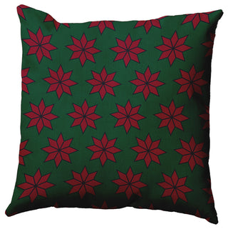 Pine Colored Christmas Stars Christmas Polyester Throw Pillow, 26"x26"