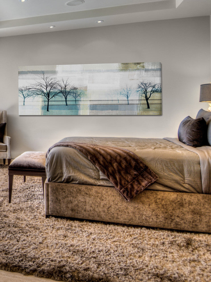 "Endless Trees" Painting Print on Wrapped Canvas, 30"x10"