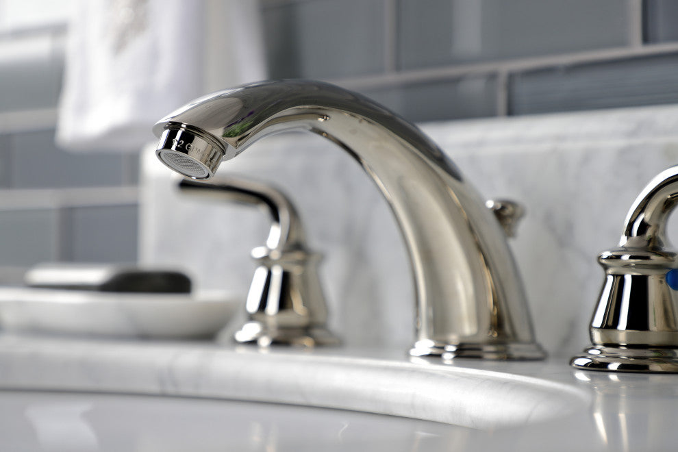 Kingston Brass KB966RXLPN Widespread Bathroom Faucet, Pop-Up Drain