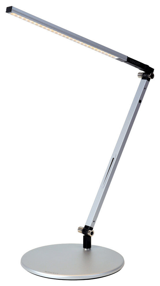 Z-Bar Solo Mini Desk Lamp With Base, Warm Light, Silver