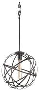 Matteo Lighting Atom Collection Traditional Pendant, Black Finish