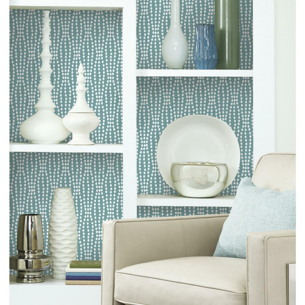 Blue & White Strands Peel & Stick Wallpaper