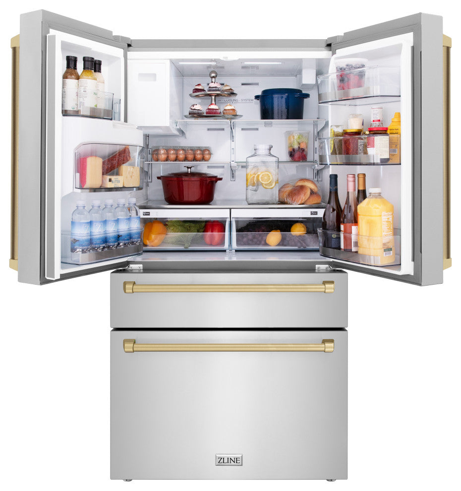 ZLINE 36" French Door Refrigerator With Water and Ice Dispenser RFMZ-W-36-CB