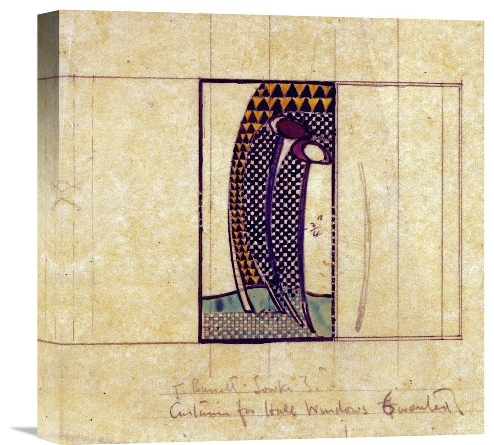 "Design For Curtains For The Hall Windows" Artwork, 15" x 16"