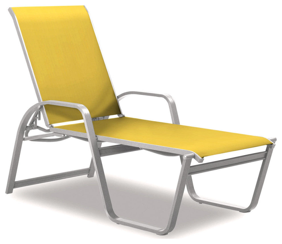 Aruba II 4-Position High Bed Chaise, Textured White, Yellow