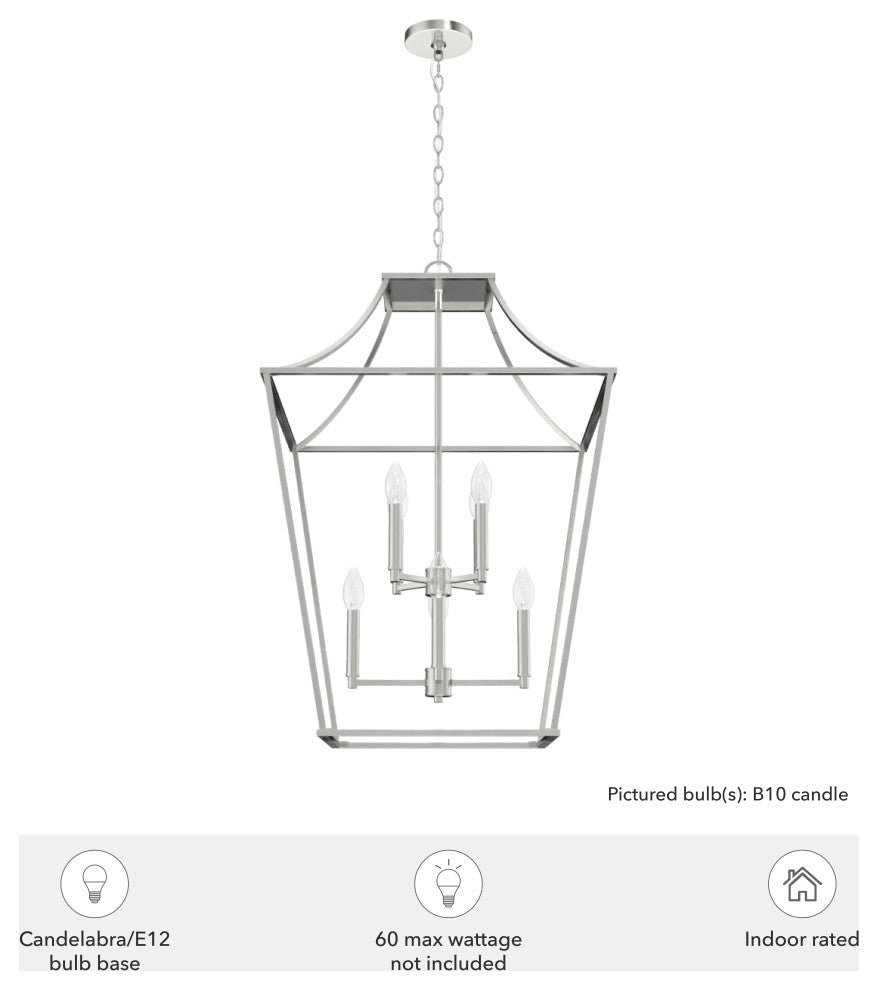 Hunter 23" Laurel Ridge Brushed Nickel 8 Light Pendant Ceiling