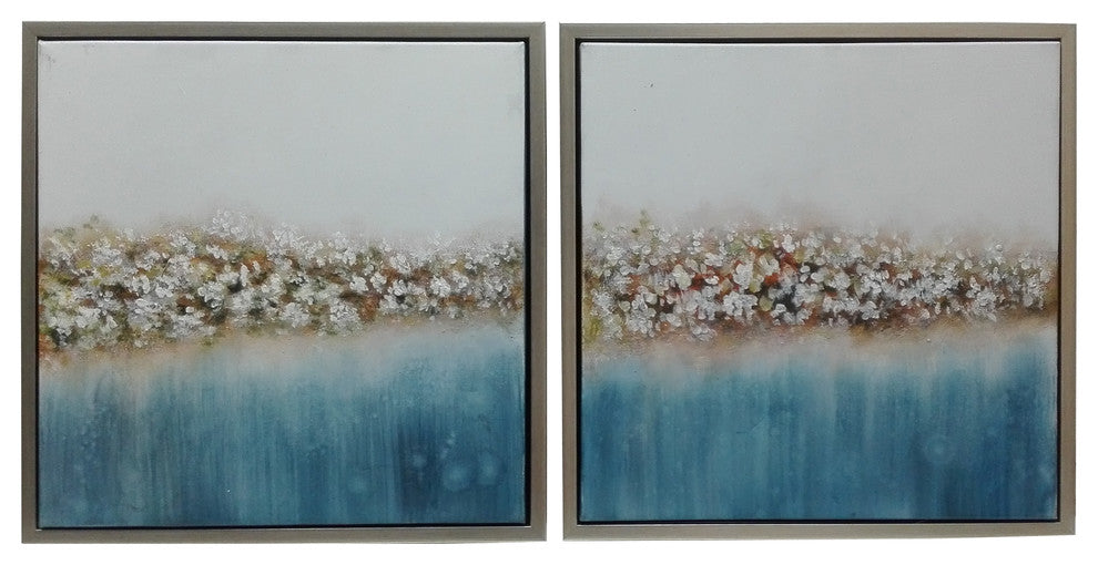 Hanging Art Painting With Champagne Border Frame, 2-Piece Set