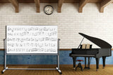 Luxor Reversible Mobile Magnetic 72"x48" Magnetic Music Whiteboard