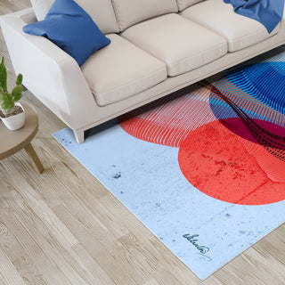 Ephemeral Sunset Circles Art Area Rug, 5'x7.5'