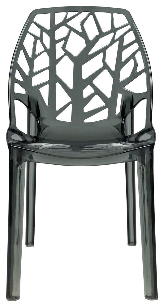 Stackable Plastic Accent Dining Chair Set of 4 for Indoor and Outdoor, Black