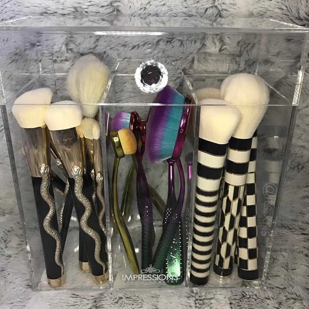 Diamond Collection Acrylic Makeup Brush Holder