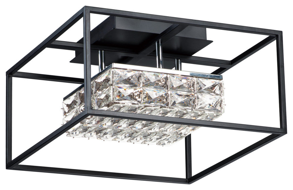 ET2 E23300-20 Zephyr 16"W Integrated LED Flush Mount Ceiling - Black