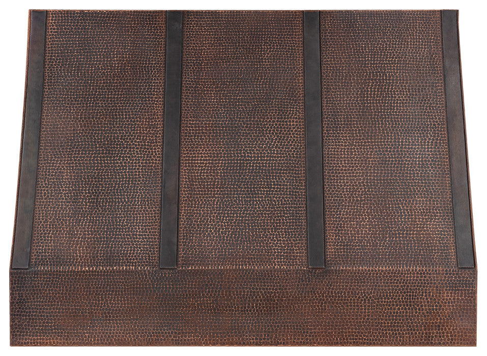48" 1250 CFM Hammered Copper Wall Mounted Tucson Range Hood With Slim Baffle