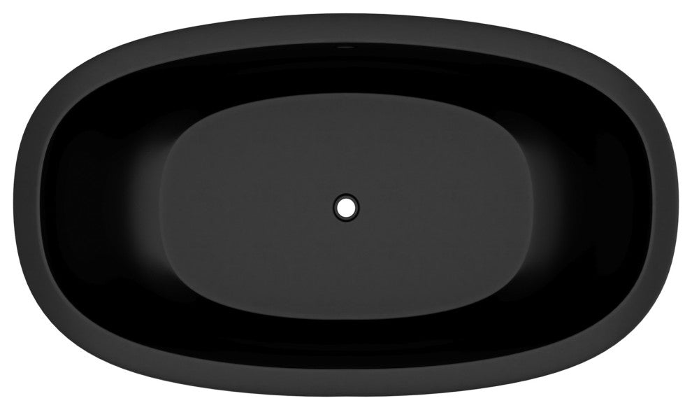 Avalon NativeStone Freestanding Soaking Tub, Charcoal, 62"