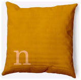 20" x 20" Modern Monogram Indoor/Outdoor Polyester Throw Pillow, Autumn Gold
