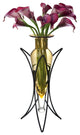 Amphora Vase on Half Moon Metal Stand, Amber