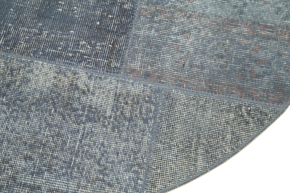 Rug N Carpet - Handwoven Oriental 4' 6" x 4' 6" Vintage Round Patchwork Rug