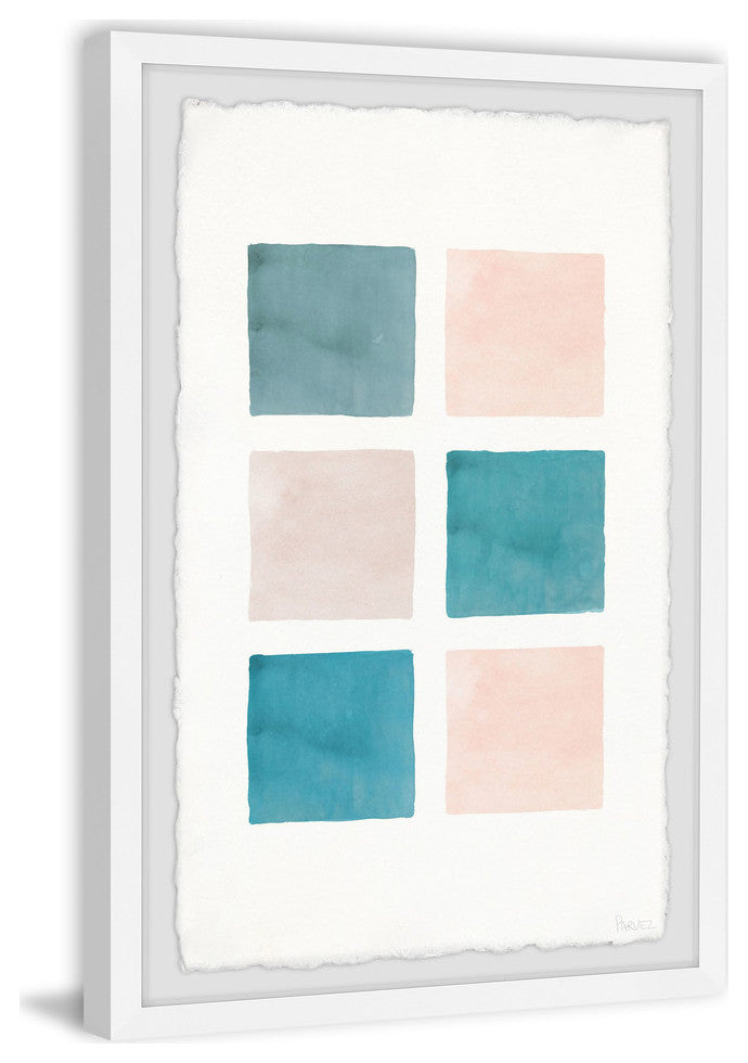 "Blues and Creams" Framed Painting Print, 16"x24"
