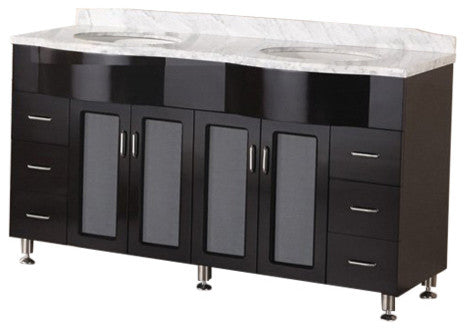 Bello 61" Double Sink Vanity Set in Espresso