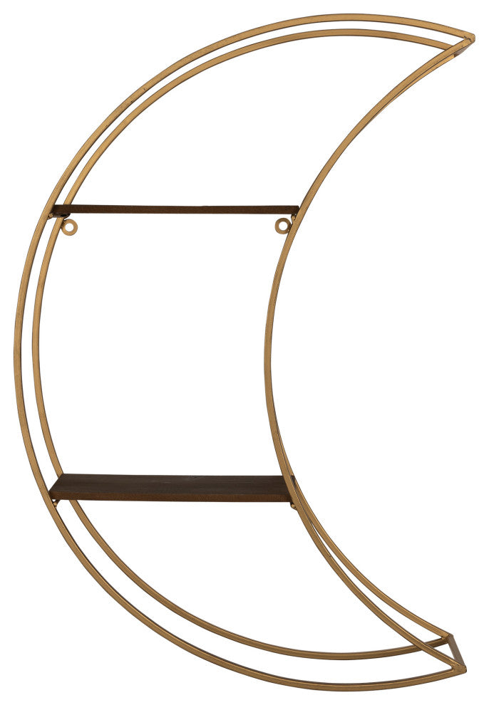 Gold Half Moon Floating Shelf
