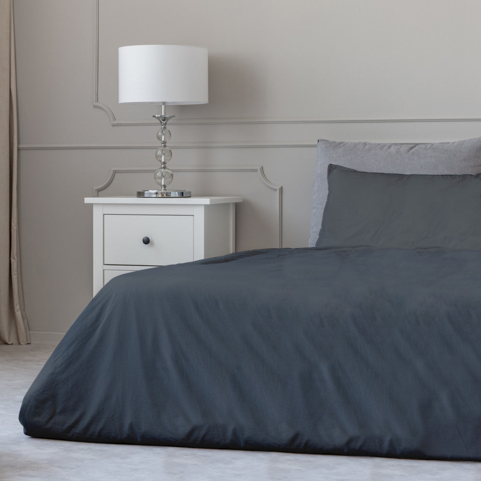 Egyptian Cotton Feel Cool Soft, 4-Piece Sheet, Deep Pockets, Grey, Twin/Twin Xl