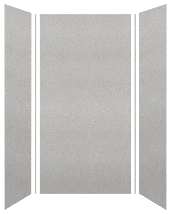 Transolid SaraMar 36"x36"x72" 3-Piece Shower Wall Kit, Grey Beach Velvet