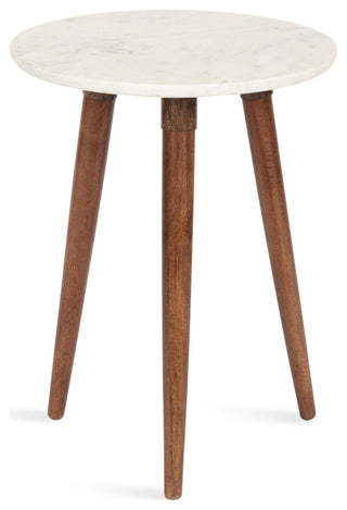 Rumsen Round Side Table, Walnut Brown