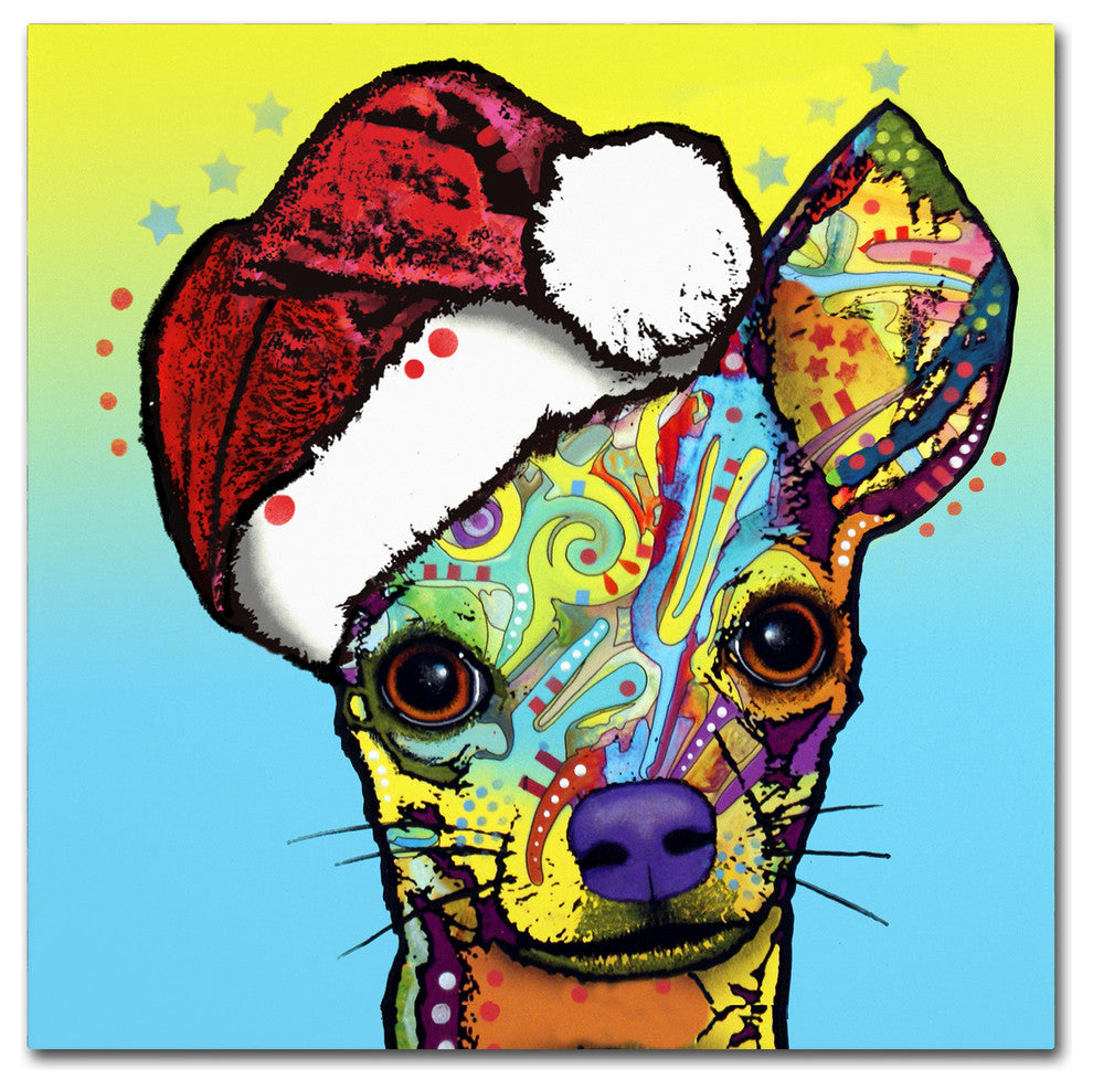 Dean Russo ''Chihuahua Christmas'' Canvas Art, 14x14