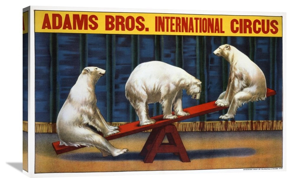 "Adams Bros. Circus" Stretched Canvas Giclee, 30"x20"