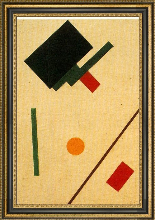 Kazimir Malevich Suprematist Composition - 18" x 27" Framed Premium Canvas Print